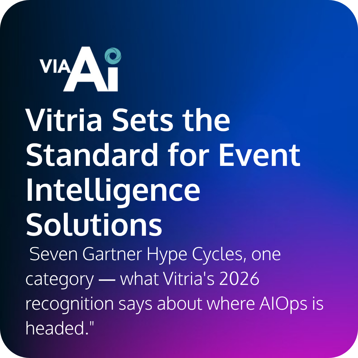 Vitria Sets the Standard for Event Intelligence Solutions